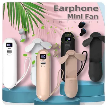 INTKOOT Bluetooth Brezžične Slušalke Original Slušalke LED F7 TWS Ventilator Z Ročnimi Fan Polnjenje Box Svetilka na Dotik Slušalke