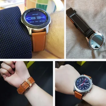 Italija Usnjeni trak Za samsung galaxy watch 3 45mm/46mm Prestavi s3 obmejni pas, zapestnica Huawei gt-2-2e-Pro 46 mm 22 mm watch Band