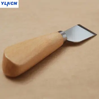 Japonski uvoz usnje nož Cut nož Ročno usnje DIY Rezalno orodje Lopato nož Visoko ogljikovega jekla ročaj iz masivnega lesa