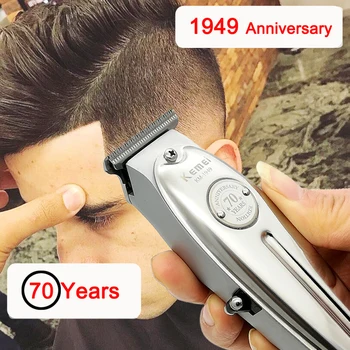 Kemei 1949 Električni Sušilnik Clipper Akumulatorski Hair Trimmer Strokovno Vsi Kovinski 0 mm Baldheaded T Rezilo Konča Frizuro Stroj