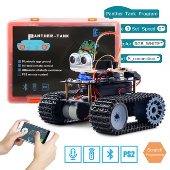 Keywish Tank Robot za Arduino Starter Kit Smart Avto Z Lekcijo APP RC Robotike, Učni Komplet Izobraževalne STEBLO, Igrače Za Otroke