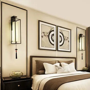 Kitajski stil dnevne sobe, v ozadju stene lučka spalnica postelji razsvetljavo Kitajski lučka hotel hodnik, stopnice, stenske svetilke svetilka