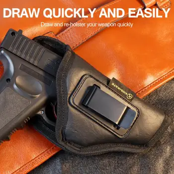 Kosibate Taktično Pištolo Tulec, Glock 19 PU Usnje Skriti Nosijo Tulec za Glock 19 19X 23 1911 3