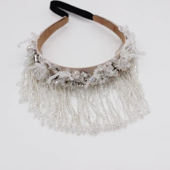 Kristalno resast dolge lase band ženski Novih čezmejnih modno osebnost kristal, ročno izdelane večplastne tassel lase 655