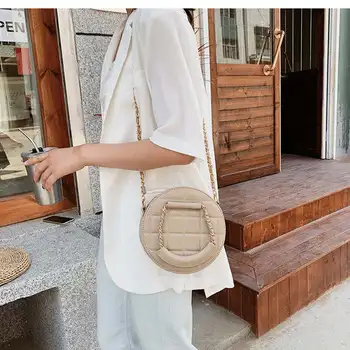 Krog vrečko modno oblikovanje ženske usnjena torba torba ženska messenger bag usnjene denarnice krog torbici luksuzni ženske sklopka
