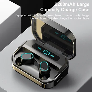 M8 TWS Bluetooth Slušalke Brezžične Slušalke 2200mAh Polnjenje Box Šport Vodoodporni Digitalni prikaz Čepkov Slušalke Z Mikrofonom