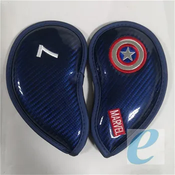 Marvel Likalniki Glavo Pokriva PU Usnje Captain America Golf Klubi Železa Headcover Set za Moški Ženske Golf Klub Glavo Zajema