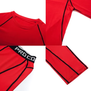 Men ' s Stiskanje Teče hlačne Nogavice Vadbo Fitnes Usposabljanja Trenirko Spartan t-Shirt Šport bo Ustrezala rashgard kit 4XL