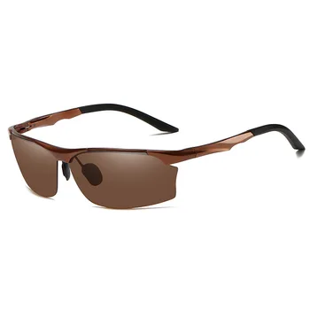 Mens Aluminija Semi-Rimless sončna Očala z Polaroid UV400 Zaščito Športna sončna Očala za Moške Vožnje Polarizirana Sunglass, 5597