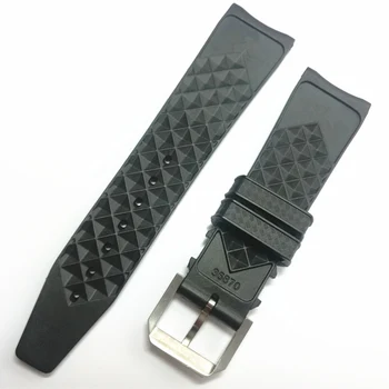 MERJUST blagovne Znamke 22 mm Gume, Silikona Watchband Črna Modra Watch Trak Za IWC PILOTNI PORTUGIESER IW323101
