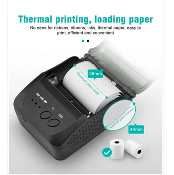 Mini prenosni termični POS prejemu tiskalnik brezžična tehnologija bluetooth loterija bill vozovnice tiskalnik 58mm z baterijo za mobilne trgovine