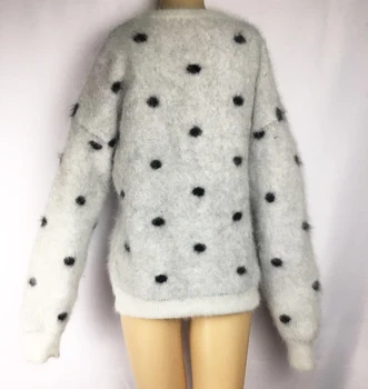 Mink kašmir debel pulover ženske, kašmir val točke puloverji pleteni čisto mink Meri barve, prosti shippingM20204