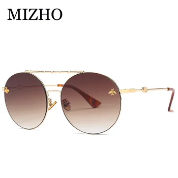 MIZHO 2020 Festival Kovinski Okvir za Očala Gradient sončna Očala Ženske Krog Letnik blagovne Znamke Oblikovalec Visoko Kakovostne UVa Očala Mujer