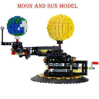 MOC Zemljo, Luno in Sonce Model Tehnika Gradnje igrače SVETU DIY Diamond mini Stavbe, Bloki, Opeke Zbiranja Igrač za otroke