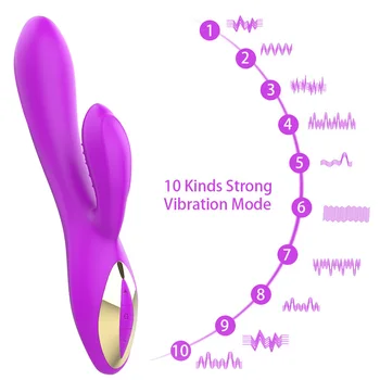 Močan Masturbacija 10 Hitrost Vodoodporni Rabbit Vibrator, Dildo, Vibrator Sex Igrače Za Žensko Stimulator Klitorisa Odraslih Izdelki