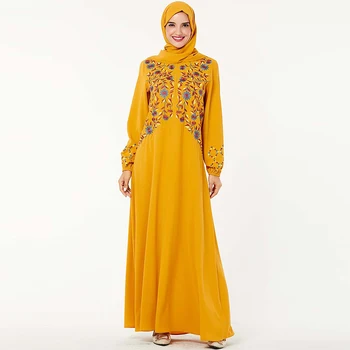 Muslimansko Obleko Islamske Turčija Modo, Nego Krilo Dubaj Slog Bližnjem Vzhodu Rastlin Zadrgo Vezene Priložnostne Arabski Dolgo Zamahu Obleko