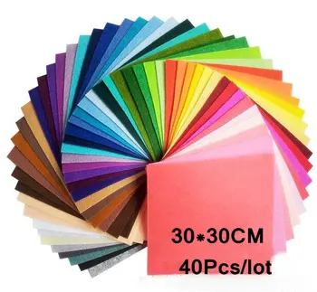 Najnižja cena Mix barve, Poliester Umetnih, sintetičnih vlaken, Počutil Tkanine DIY Počutil Tkanine Pack 1MM Debele 40PCS/veliko 30CM*30CM