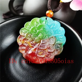 Naravne Barve Hetian Kamen Pav Vklesan Jade Ogrlico, Obesek, Kitajski Jadeit Nakit Čar Amulet Darila za Ženske