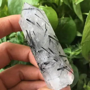 Naravni črni turmalin Quartz Crystal Palico točke Naravni kristalni reiki zdravi 70-80 MM