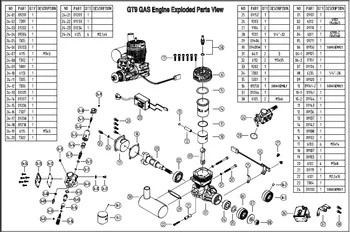 NGH prvotne motorji, dodatki 09142 NGH motorji valj za GT9 rc bencinskih motorjev NGH GT9 valj