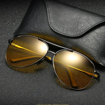 Night Vision Polarizirana sončna Očala Vožnja Avtomobila Moških Dan Ogledalo Očala Očala Rumena Zelena Leča Anti-Glare sončna očala