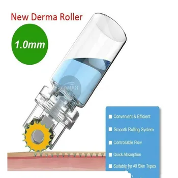 Nov Prihod Titana Microneedle Samodejno Hydra derma Roller 64 pin Zlato Nasveti mikro iglic z gel cev ponovno uporabo