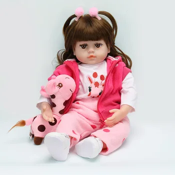 NOV Slog Lutka Prerojeni 48 cm Veren Prerojeni Baby Doll Čudovit Mehko Lutke Otroka Z Kodraste Lase Realne IGRAČA Božično DARILO