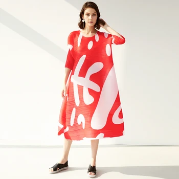 Novi modeli Miyake 2020 poletje Nov slog priložnostne sundresses luč haljo ete obleka ženske natisnjeni sončni svetlobi obleko boho 5242