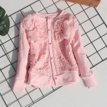 Novo 2019 Jesenski cvet jakno otrok oblačila otroci oblačila dekleta čipke jopico baby dekleta plašči in jopiči 2-16Y
