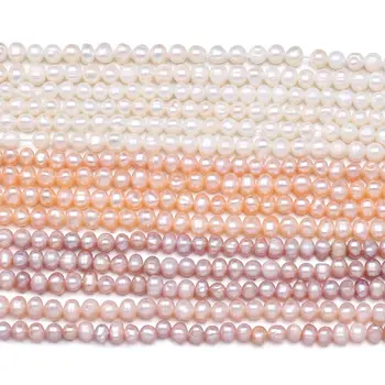 Novo AA naravnih sladkovodnih pearl bela in roza nezakonitih biserne kroglice se uporabljajo za nakit, izdelava DIY zapestnico, ogrlico, Velikost 3-4 mm