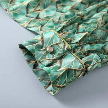 Novo Tiskane svile, dolg rokav srajco ovratnik ženski gumb po svileno bluzo 2020 pomlad temperament ženske s oblačila