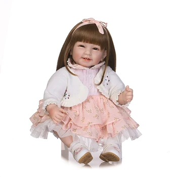 NPK 55 cm Mehka Telesa Silikonski Prerojeni Baby Doll Igrača Za Dekleta NewBorn Baby Dekle Rojstni dan Darilo Za Otroka Spanjem, Zgodnje Izobraževanje Igrača