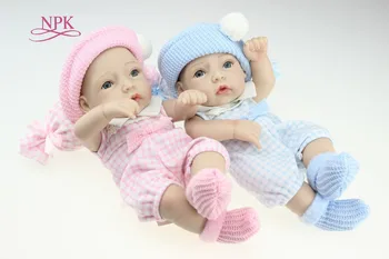NPK LUTKA Mini 12 Inch Mehko Polno Telo Silikonski Prerojeni Lutke Spanje Novorojenčka Dojenčki Bebes Prerojeni Realista Lutka Za Darilo Igrača Kopel