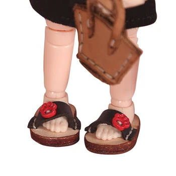 Ob11 baby čevlji cowhide majhne copate sandali lutka obleko ，holala， SVOJIH telo čevlji， BODY9， 1/12bjd lutka čevlji lutka dodatki