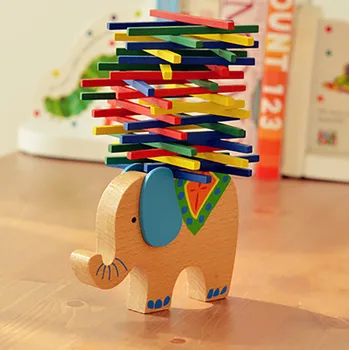 Otroci Izobraževalnih Igrač slon Lesene Ravnotežje Igre Montessori Bloki Igrače Darilo Izobraževalne sestavljanke juguetes brinquedos