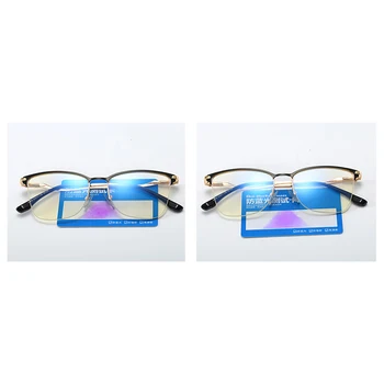 Peekaboo semi-rimless optičnih očal okvir ženske gold black metal računalnik kvadratnih očala proti modra svetloba pol okvir jasno objektiv