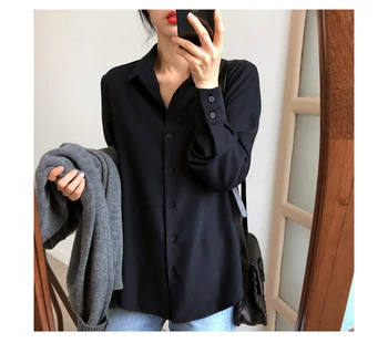 Plus Velikost Ohlapne Majice Z Dolgimi Rokavi Ženske Šifon Bluzo 2021 Nove Korejske Modne Urad Dama Vrhovi Preprosta Oblačila Blusas 6830