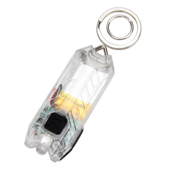 Polnilna Mini USB za Polnjenje Keyring Lučka Lučka za Prenosni Kompaktni Cev 45LM Led Svetilko na Prostem 2 Načini