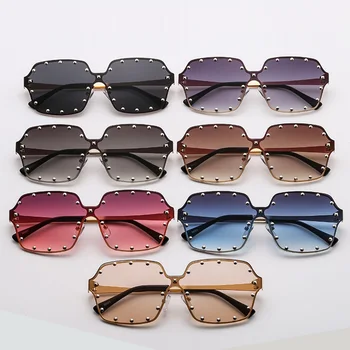 Prevelik Moda En Objektiv, sončna Očala Ženske Rimless Zakovice Luksuzni sončna Očala Gradient Moških Odtenki Očala Trend Očala UV400 Nova