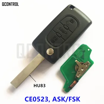 QCONTROL Vstop brez ključa za Daljinsko Ključa za CITROEN C5 C4 C3 C2 Berlingo Picasso Samodejno Zaklepanje (CE0523 VPRAŠATI/FSK, 3 Gumbi, HU83)