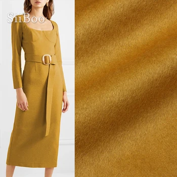 Razkošno zlato barvo kože prijazen kašmir volne mešanice tkanina za ženske pozimi obleko jarek plašč tissu sl cachemire tissu SP6014