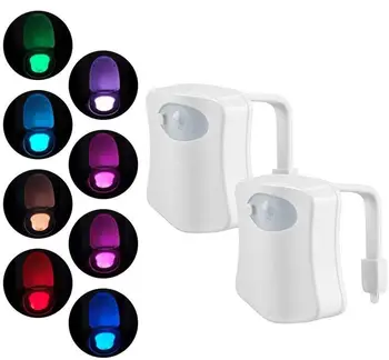 Senzor gibanja Vključena LED Svetilke, Zabavno 8 Barv Spreminjanje Kopalnica Nočna Dodaj na Wc Skledo Sedež, kot Nalašč za Okrasitev Pripomoček