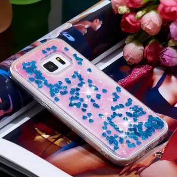 Silicij Ohišje Za Samsung Galaxy S7 Luksuzni Shockproof Telefon Pokrovček Za Samsung S 7 S7 Edge Fashion Tekoče Bleščice Živim Primerih