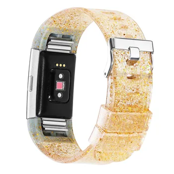 Silikonski Manšeta za Fitbit Polnjenje 2 Band Bleščicami, Ženske Zapestnica Moški Športni Nepremočljiva Pašček za Zapestje Smartwatch Zamenjava NOVA