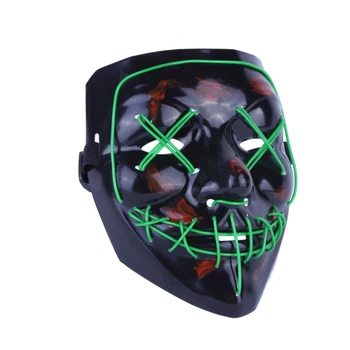 Smešno Led Masko Halloween Party Masko Maškarada Maske Neon Maske Luč Sveti V Temi, Maskara Grozo Žareče Masker