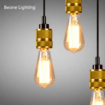 Sodobna Letnik Država E27 Edison žarnica Zlato Vtičnico Poceni Obesek Lahka svetilka Obesek Obesek Razsvetljave