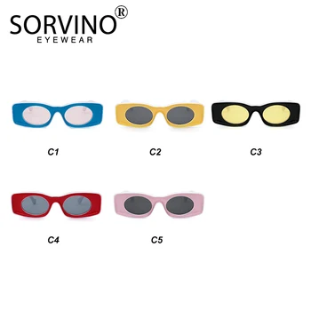 SORVINO INS Priljubljena Unisex Candy Barve Pravokotnik sončna Očala Za Ženske Moški Trend Optični Računalnik sončna Očala Oculos De Grau