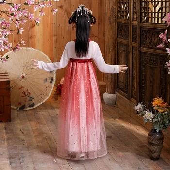 Starodavni Kitajski Tradicionalni Kostum Hanfu Otrok Poletje Novo Srčkan Svoboden Vezenje Dekle Pravljice Obleke Stranka Fazi Obleko