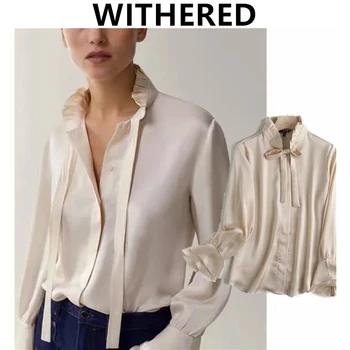 Suho jesen bluzo ženske angliji urad dama moda preprost ruffles čipke eleganten casual blusas mujer de moda 2020 majica