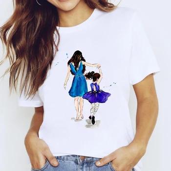 T-majice Vrh za Ženske Risanka Mama Harajuku Dekle, Mama, Ljubezen Kawaii Oblačila Tiskanje Lady Graphic Majica s kratkimi Rokavi Ženske Ženski Tee T-Shirt
